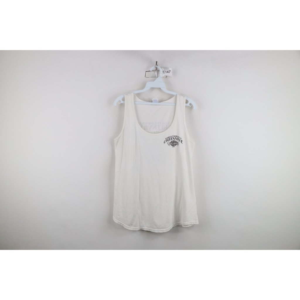 Vtg Y2k Harley Davidson Womens Large Spell Out Phoenix Tank Top T-Shirt White